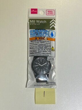 RARE BRAND NEW DAISO MILI WATCH MILITARY FIELD WATCH BLACK (1)